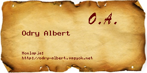 Odry Albert névjegykártya